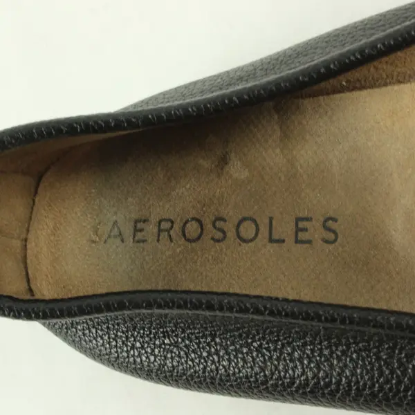 Aerosoles Big Bet Ballet Flats Black with Gold Accent Women's Size 9