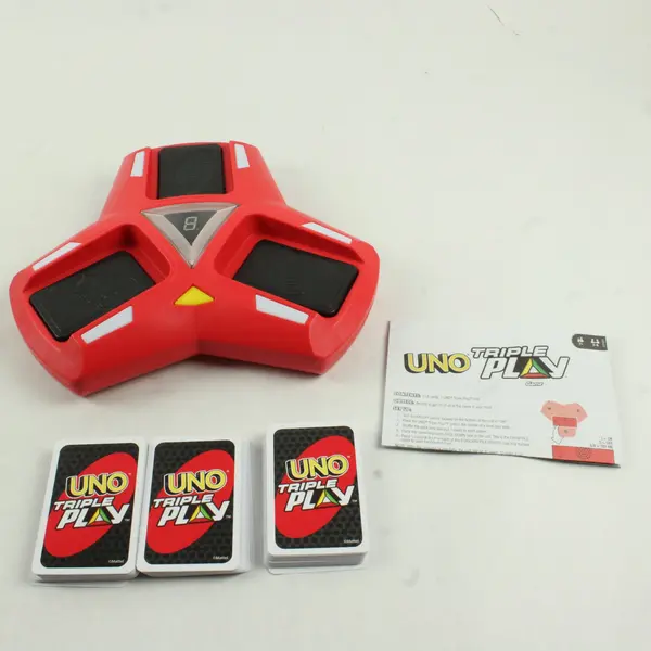 Mattel UNO Triple Play Card Game with Cards & Instructions Used