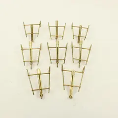 Lot of 8 Gold Tone Metal Wire Display Easels Plate Picture Stands