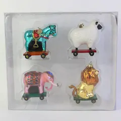 Dept 56 Mini Glass Animal Ornaments Set of 4 New