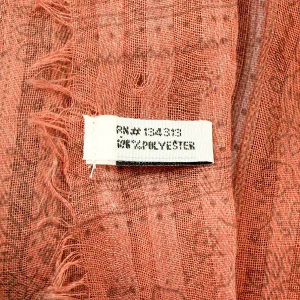 Sheer Pink and Off-White Paisley Print Lightweight Scarf Wrap 38"x74"