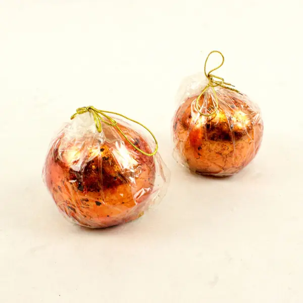 Lot of 2 Shinoda 2.5" Copper Ball Decorative Candles