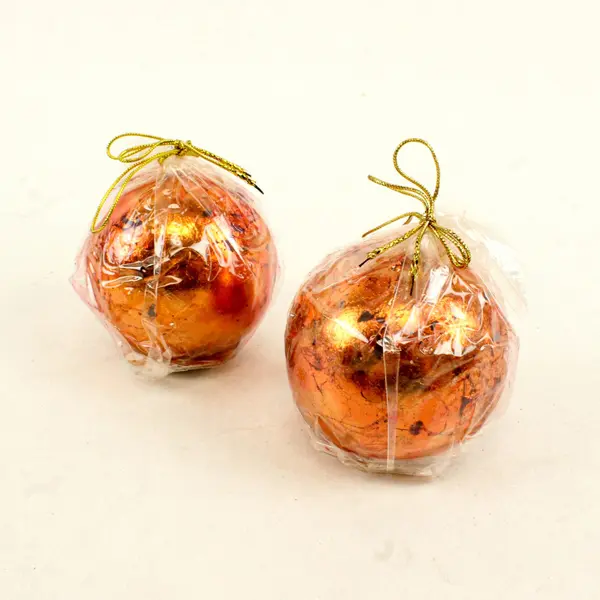 Lot of 2 Shinoda 2.5" Copper Ball Decorative Candles