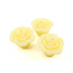 Set of 3 Floating Yellow Rose Candles Decorative Centerpieces