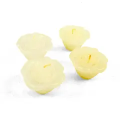 Set of 4 Ivory Floating Rose Candles Decorative Centerpieces