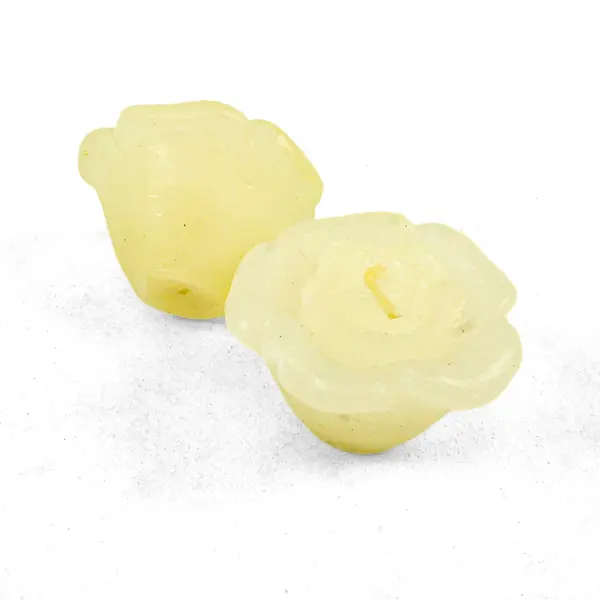 Set of 4 Ivory Floating Rose Candles Decorative Centerpieces