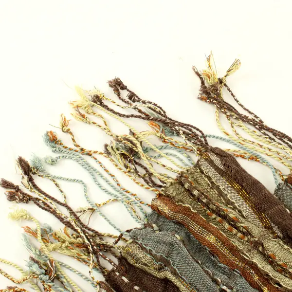 Sparkly Brown and Gray Striped Woven Fringe Lightweight Scarf 21"x70"