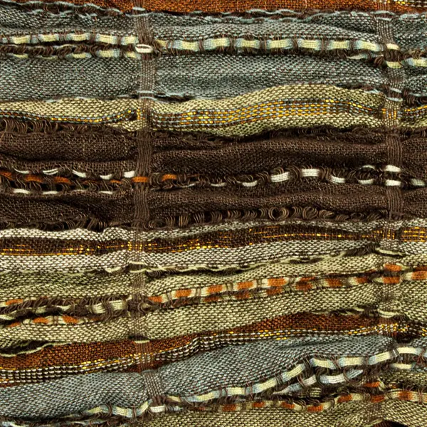 Sparkly Brown and Gray Striped Woven Fringe Lightweight Scarf 21"x70"