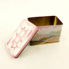 Vintage Rectangular Village & Pastoral Scene Decorative Tin Collectible