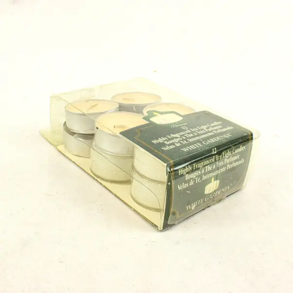 Florasense 12-Pack White Gardenia Scented Tea Light Candles New Open Box