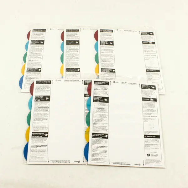 Lot of 5 Avery Advantages Plastic Dividers Insertable 5 Tab Style Edge