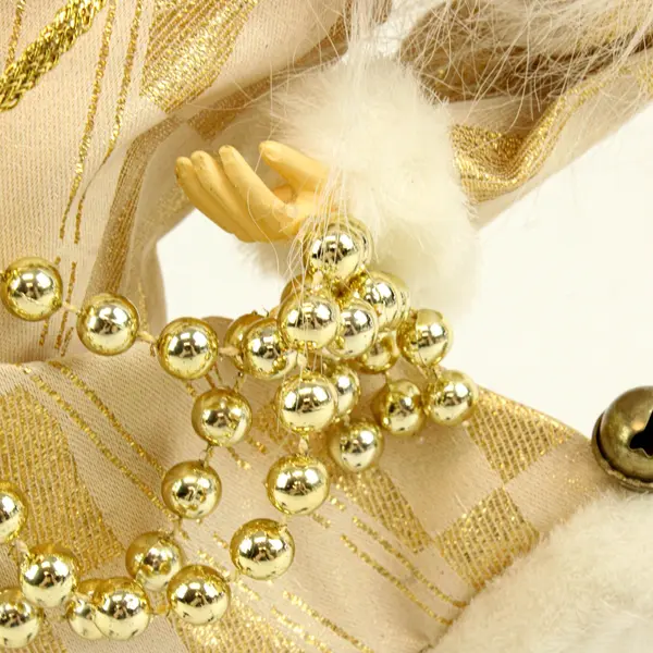 White Gold Santa Claus Hanging Doll Ornament Holiday Collectible
