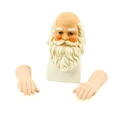 NOS Darice Porcelain Santa Head and Hands Doll Making Repair