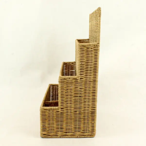 Vintage 4-Tier Woven Wicker Desk Wall Organizer Paper Mail Holder