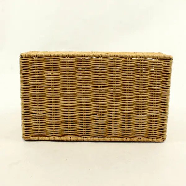 Vintage 4-Tier Woven Wicker Desk Wall Organizer Paper Mail Holder