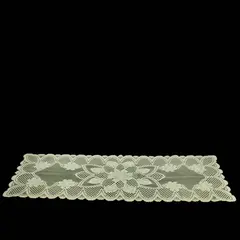 Vintage Filet Crochet Lace Table Runner