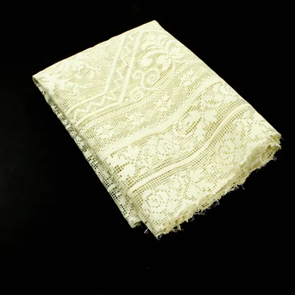 Vintage Hand Crocheted Filet Lace Table Runner Tablecloth 48x17.25
