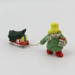 1991 Enesco Paddington Pulling A Sled With A Christmas Tree And Gifts