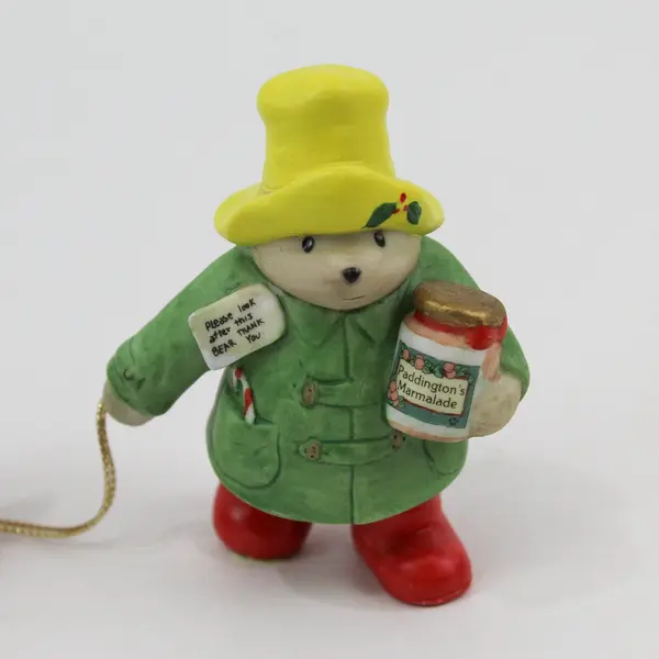 1991 Enesco Paddington Pulling A Sled With A Christmas Tree And Gifts