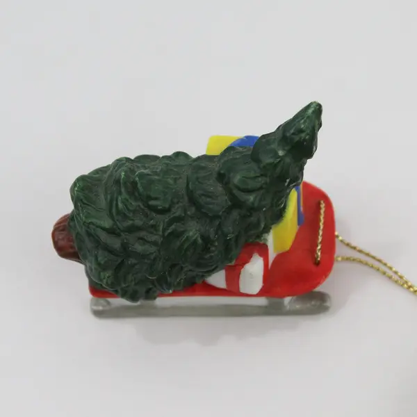1991 Enesco Paddington Pulling A Sled With A Christmas Tree And Gifts