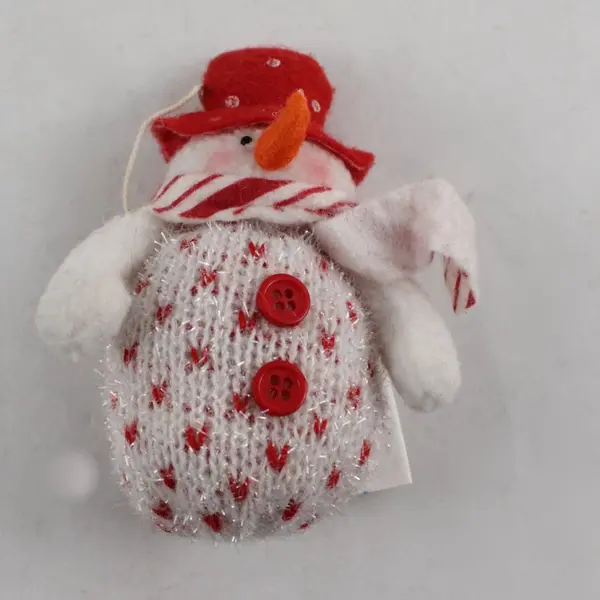 Set of 2 Accents & Occasions Stuffed Snowman Christmas Ornaments 3.5"