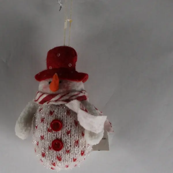 Set of 2 Accents & Occasions Stuffed Snowman Christmas Ornaments 3.5"