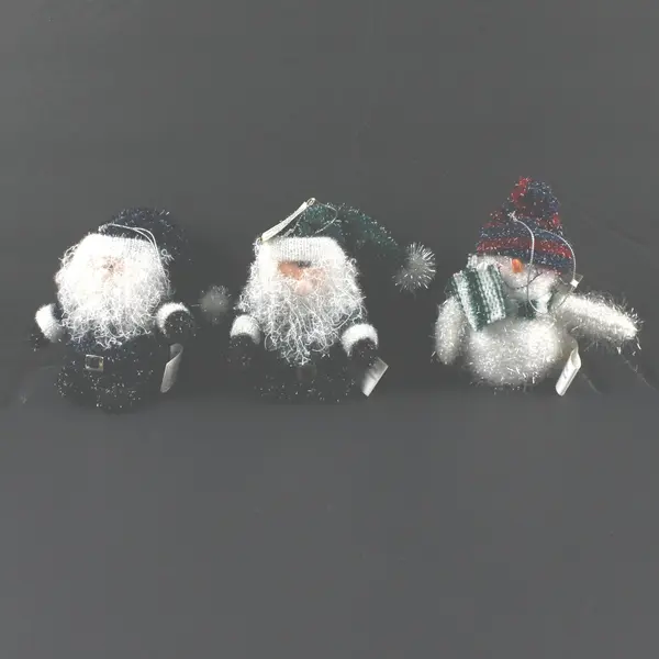 Lot of 3 Accents & Occasions Snowman and Santa Christmas Ornaments