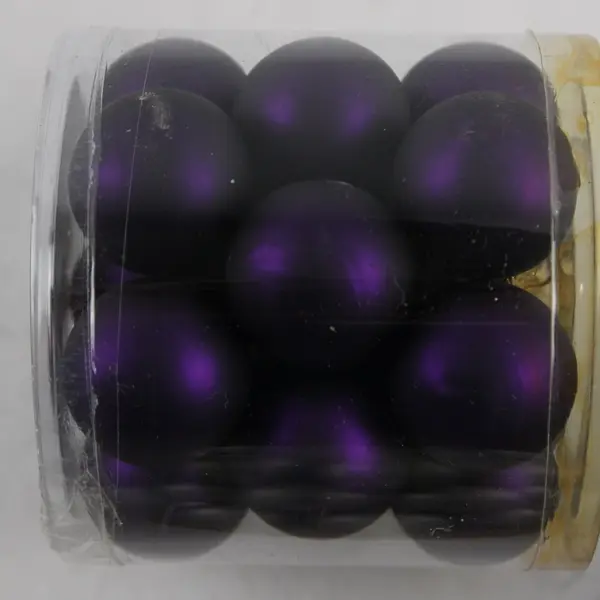 Lot of 80 Color Works Glass Bauble Christmas Ornaments 1" Purple Silver