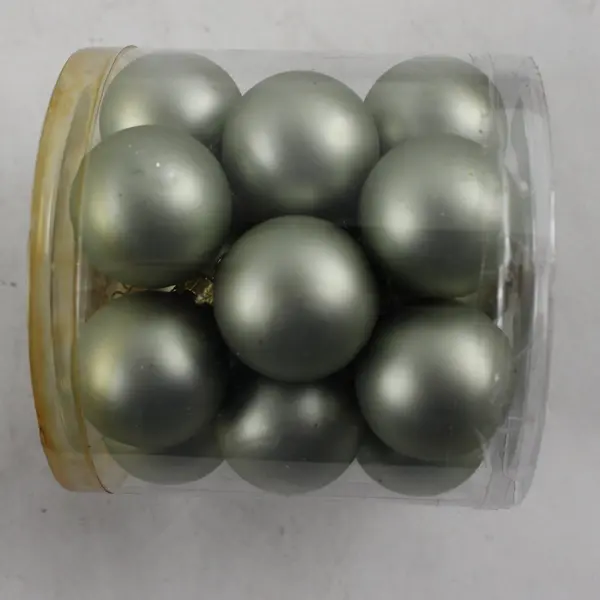 Lot of 80 Color Works Glass Bauble Christmas Ornaments 1" Purple Silver