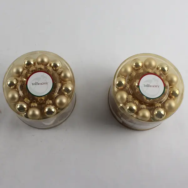 Lot of 60 The Trimmerry Glass Gold Bauble Christmas Ornaments 1"-1.5"