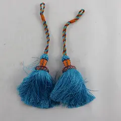Set of 2 Blue and Orange Tassel Curtain Tiebacks