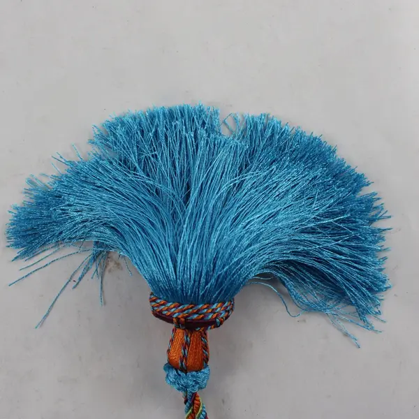 Set of 2 Blue and Orange Tassel Curtain Tiebacks