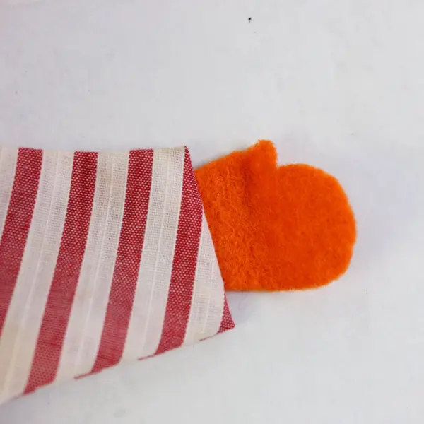 Vintage Striped Clown Girl Hand Puppet FLAWED