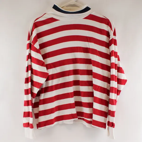 Christopher Hayes L Red White Striped Long Sleeve Turtleneck Shirt