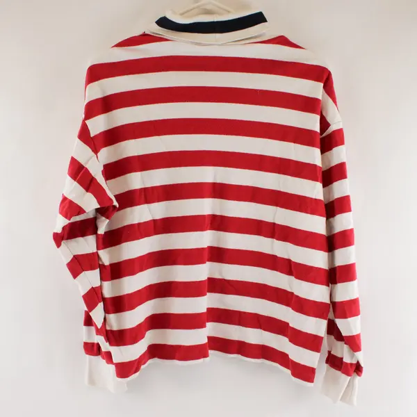 Christopher Hayes L Red White Striped Long Sleeve Turtleneck Shirt