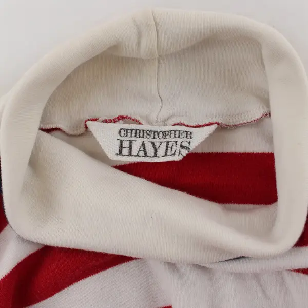 Christopher Hayes L Red White Striped Long Sleeve Turtleneck Shirt