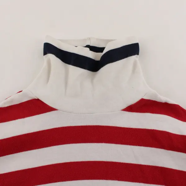 Christopher Hayes L Red White Striped Long Sleeve Turtleneck Shirt