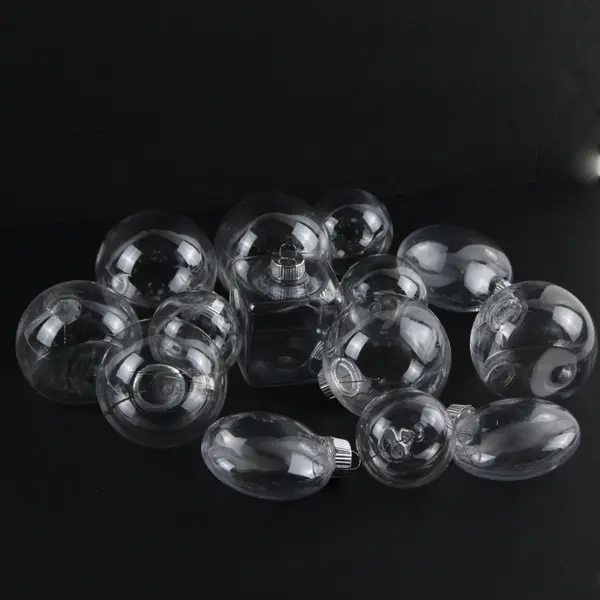 Mixed Lot of 14 Clear Plastic Christmas Ornaments