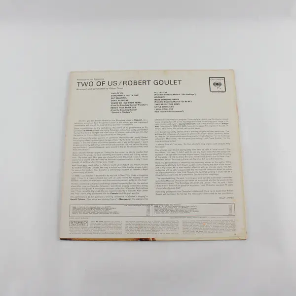 Robert Goulet Two Of Us 12" Vinyl Columbia CS 8626