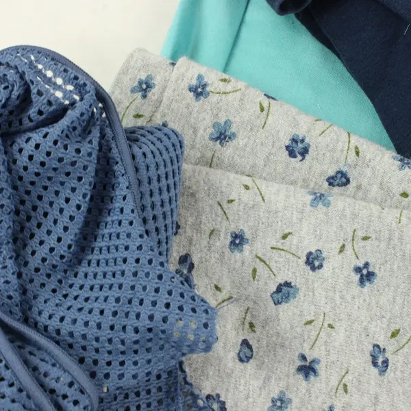 Mixed Lot of 19 Assorted Blue Fabric Scraps DIY Quilting Crafting
