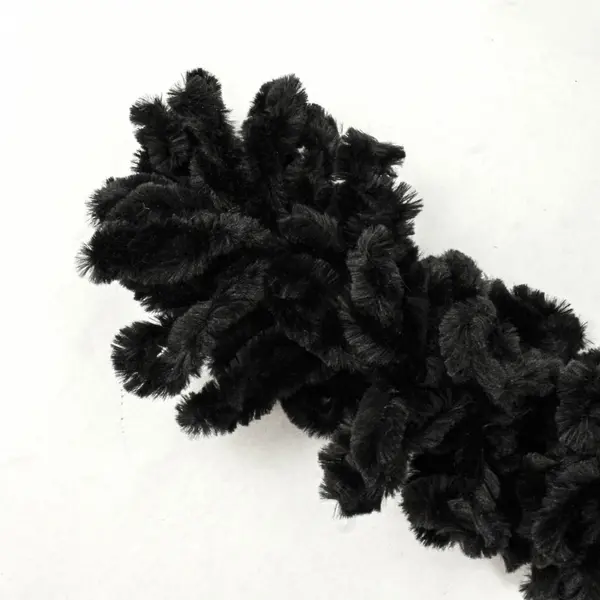 Accessory Street Women's Scarf Black Fuzzy Plush Soft Fluffy 