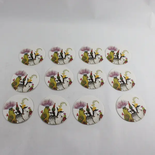 PPD Design "The Entourage" Double-Sided Coasters Set 12 Pack in Tin, 4" 