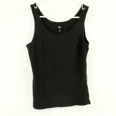 DIP Size M Women's Black Modal Cotton Blend Scoop Neck Athletic Tank Top