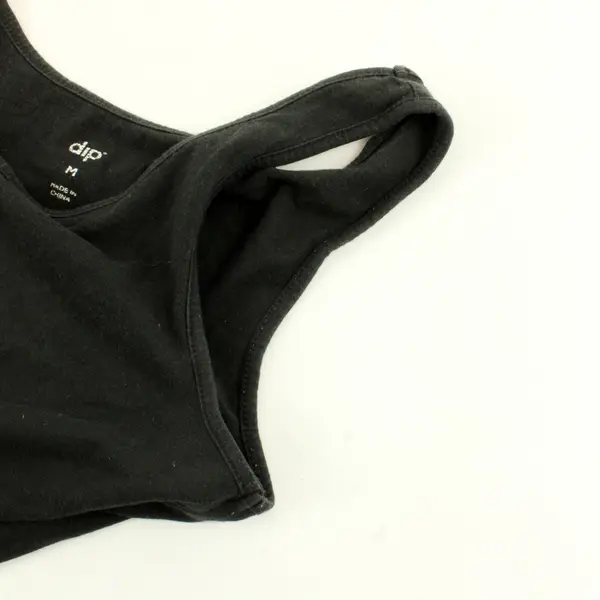DIP Size M Women's Black Modal Cotton Blend Scoop Neck Athletic Tank Top