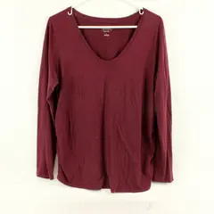 Isabel Maternity by Ingrid & Isabel Maroon Scoop Neck LS Shirt Size L