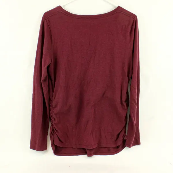 Isabel Maternity by Ingrid & Isabel Maroon Scoop Neck LS Shirt Size L