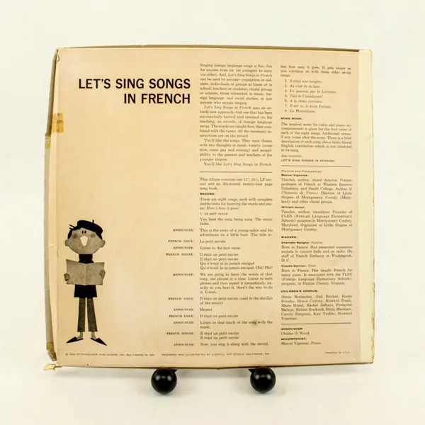 Cabot CAB 4101 Let's Sing Songs in French 12" LP w/ Booklet