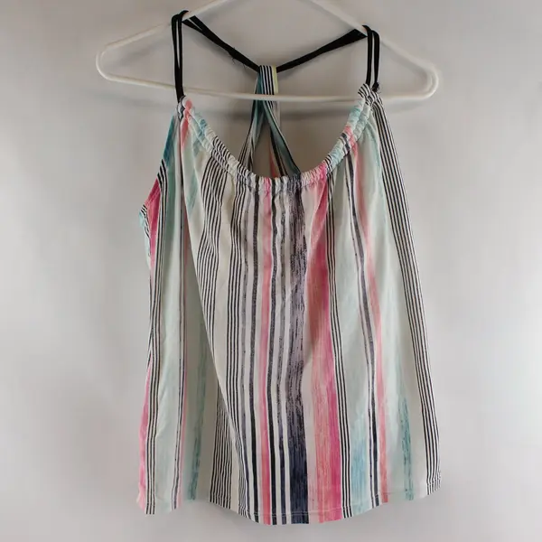 Attarco Women's XL Pastel Striped Tankini Swim Top
