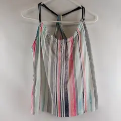 Attarco Women's XL Pastel Striped Tankini Swim Top