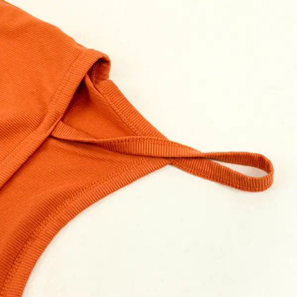 No Boundaries Ribbed Tank Top Rust Orange Womens M (7-9)